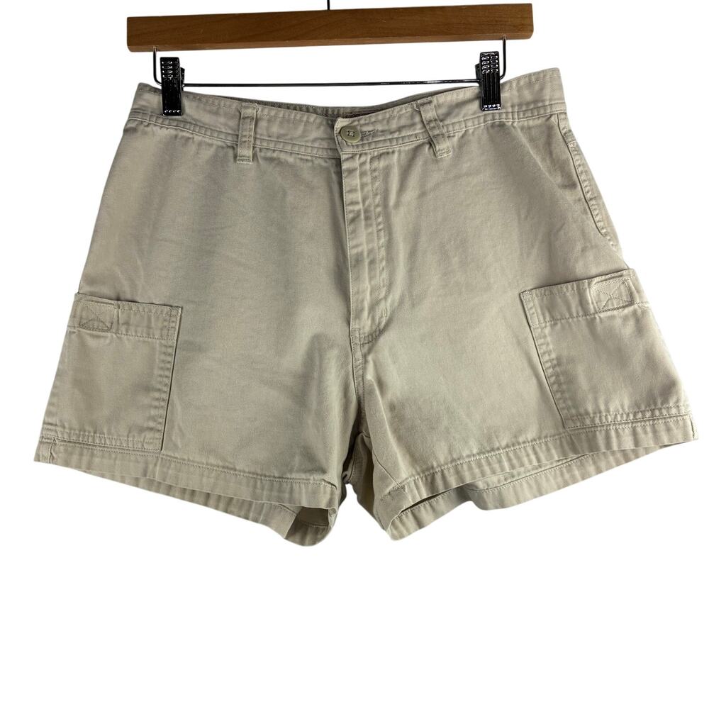 Women's Khaki Cargo Jean Shorts - Classic Casual Style